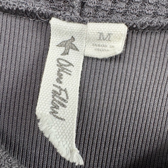 Others Fallen Top Womens Medium Shirt Hooded Textured Asymmetrical Hem Gray - Picture 2 of 10